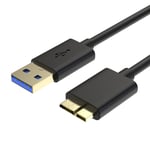 Cable USB 3.0 Male A vers Micro B pour Disque Dur WD My Passport/Elements/My Book/ Toshiba/Seagate/Hitachi - 1m [Phonillico]