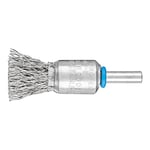 PFERD Brosse pinceau non torsadée PBU | Ø 15 mm tige Ø 6 mm fil en acier inoxydable Ø 0,35 | 43298002 – pour meuleuse droite, perceuses, arbres de flexion