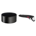 Tefal Ingenio Eco Resist Casserole 20 cm (3 L), Empilable, Induction, Antiadhésif sûr, Cuisson saine, Saisie parfaite, Fabriquée en France L3973002 & Ingenio Poignée amovible noire, Empilable