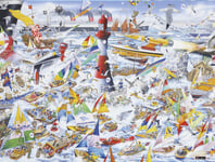 1000 Piece Jigsaw Puzzle - I Love Boats Chaos On The High Sea - Mike Jupp