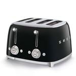 Smeg Retro Style 4 Slice Toaster in Black | TSF03BLUK | Brand new