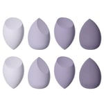 Beauty Blender, 8 Pièces éponge Fond de Teint éponge Maquillage pour Fonds de Teint, Poudres Liquides, Etc, éponge de Maquillage Existe en 3 Formes-Violet (Violet)