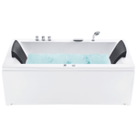 Baignoire d'Angle Gauche Balnéo Blanche Rectangulaire 2 places avec Leds Varade