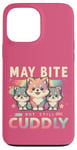 Coque pour iPhone 13 Pro Max May Bite But Still Jouet de jeu en forme de loup en fourrure