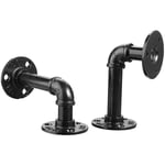 Drillpro - Lot de 2 Console acier industriel vintage 90 x 120 cm noir Fantablau