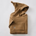 Unisex poncho för barn Vanlig bomullsväv Gaïa - Gaïa Camel - 6 till 10 år