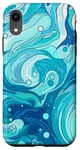 iPhone XR Swirl Blue Color Illustration Pattern Abstract Art Case