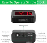 KWANWA Digital Alarm Clock Battery Operated Powered Only With Constantly Big LED