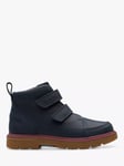 Clarks Lorcam Leather Ankle Boots, Navy