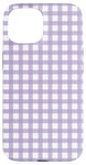 iPhone 15 Purple White Checkered Plaid Flannel Gingham Pattern Checker Case