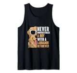 Mens Never Underestimate A Boy With A Labrador Retriever Lab Dog Tank Top