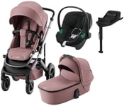 Britax Römer Smile 5Z Duovagn inkl. Cybex Aton B2 &  Bas, Dusty Rose