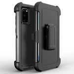 INF Coque pour Samsung S20 Plus avec Clip Ceinture étanche en Silicone Noir