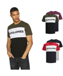 Jack & Jones Mens Logo Short Sleeve T-Shirt Multipack in Red/Navy, 2-Pack Cotton - Size Small