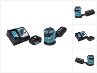 Makita DBO 180 RG1 -akkukäyttöinen eksentrinen hiomakone 18 V 125 mm + 1 x 6,0 Ah -akku + laturi