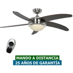 Casafan - Ventilateur de plafond avec lumière 9513278 elica 132 bn-wn wengé/ chrome brossé