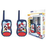 Lexibook, Spidey et Ses Amis extraordinaires, Talkie-Walkies 200m, Jeu de Communication pour Enfant, 2 canaux de Communication, Clip Ceinture, à Piles, Bleu/Rouge, TW12SP1