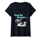 Womens Funky Keep on Truckin' V-Neck T-Shirt