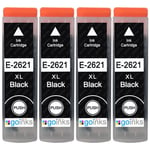 4 Black Ink Cartridges for Epson Expression Premium XP-600, XP-620, XP-720 