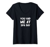 Womens Stylish You Had Me At Spa Day Funny | Mamma | Wife V-Neck T-Shirt