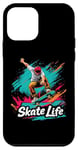 Coque pour iPhone 12 mini Skate Life Skateboard Skater Skateboard Inscription