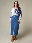 Live Unlimited Curve Petite Denim Midi Skirt, Blue