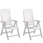 Blanes Fauteuil Multipositions, Extérieur Set 2 Blanc - Garbar