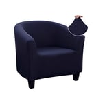 Jaotto Housse de Fauteuil Cabriolet 1 Place, Housse de Fauteuil Crapaud Extensible Chesterfield, Housse Fauteuil Salon Club il Lavable, Couverture de Fauteuil Facile à Installer(Bleu Marine,1 Pièce)