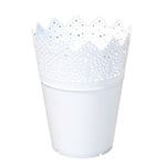 Pot de Fleurs Bleu en Résine PP Creuse,Porte-Cosmétiques,mir de Jardin Blanc,14cm,1 Pièce - Type White #A