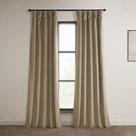 HPD Half Price Drapes Heritage Rideaux occultants en Velours Pelucheux pour Chambre à Coucher et Salon - 1 Panneau - 127 x 243 cm - Taupe musée