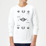 Star Wars Yoda Sabre Knit White Christmas Jumper - M - White