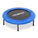 Relaxdays Trampoline pour usage intérieur & extérieur Sport fitness Entraînement charge maximale 100 kg 91 cm de diamètre, bleu