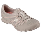 Skechers Women's Bikers LITE RELIVE, Taupe Mesh/Duraleather/Coral Trim, 8 UK