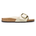 Madrid Big Buckle Natural Leather Patent Narrow - High-Shine Ecru