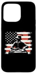 Coque pour iPhone 15 Pro Max Drapeau américain DJ – Amoureux de la platine Deejay des États-Unis patriotiques