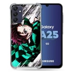 Cokitec Coque Renforcée pour Samsung Galaxy A25 5G Manga Demon Slayer Tanjiro