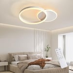 KAUCQI Plafonnier LED Lampe de Plafond LED, 55 * 40 * 6cm 36W, Plafonnier Salon Avec Télécommande 3000K-6000K, Moderne Lumières de Plafond pour Salon, Chambre, Hall 2 Anneaux éclairage