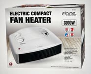 3000W PORTABLE FAN HEATER VARIABLE THERMOSTAT WITH 2 HEAT SETTINGS bnib