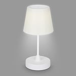 Briloner Leuchten - Lampe de table d'extérieur LED batterie rechargeable, dimmable, lampe de table LED sans fil, fonction tactile, IP44, 4000K blanc neutre, blanc, 300x145mm (HxP) 7032-416