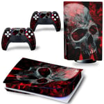 AXDNH Scary Skull PS5 Disc Edition Skin Sticker Decal Cover for Playstation 5 Console & Controller PS5 Vinyl Skin Protective Film,A