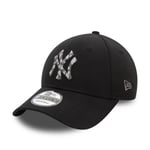 NEW ERA NEW YORK YANKEES BASEBALL CAP.9FORTY MLB INFILL BLACK STRAPBACK HAT W24