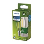 PHILIPS LED Light Bulb Classic, UltraEfficient, 40 W, 485 lm, B35, E14 4000 K, Clear Glass