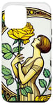 Coque pour iPhone 15 Plus Rose jaune Pinup Girl Illustration Roses Jardin Art