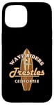 Coque pour iPhone 15 Surf Trestles California Vintage Surf Vacation Design