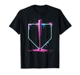 Baseball Home Plate Baseball Bat Sprinkles Ice Cream Drip T-Shirt