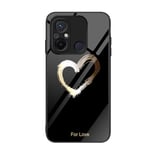 WOKEZ Coque pour Xiaomi Redmi 12C, Souple Silicone Verre Trempé Etui de Téléphone avec Motif d'amour Mignon, Antichoc Coque de Téléphone Mince-1103