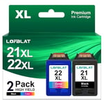 LOFBLAT 21XL 22XL Cartouches d'encre compatibles pour HP 21 22 pour Deskjet F380 F390 D2360 D2460 3940 D1530 D1560 F2180 F4180 Officejet 4315 4355 PSC 1410