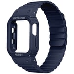 Apple Watch Ultra 1/2 49mm Armband med Skal Silikon Magnetstänging Blå