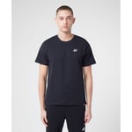 Men's T-Shirt New Balance Small Logo Relaxed Fit Cotton Short Sleeve in Black