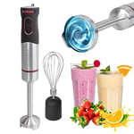 classbach® Set mixeur plongeant, Set mixeur à main 2en1 incl. fouet + mixeur plongeant, Smoothies, cocktail, purée de bébé & crème fouettée,Acier inoxydable, 1000 Watt, C-SMS 4001 inox